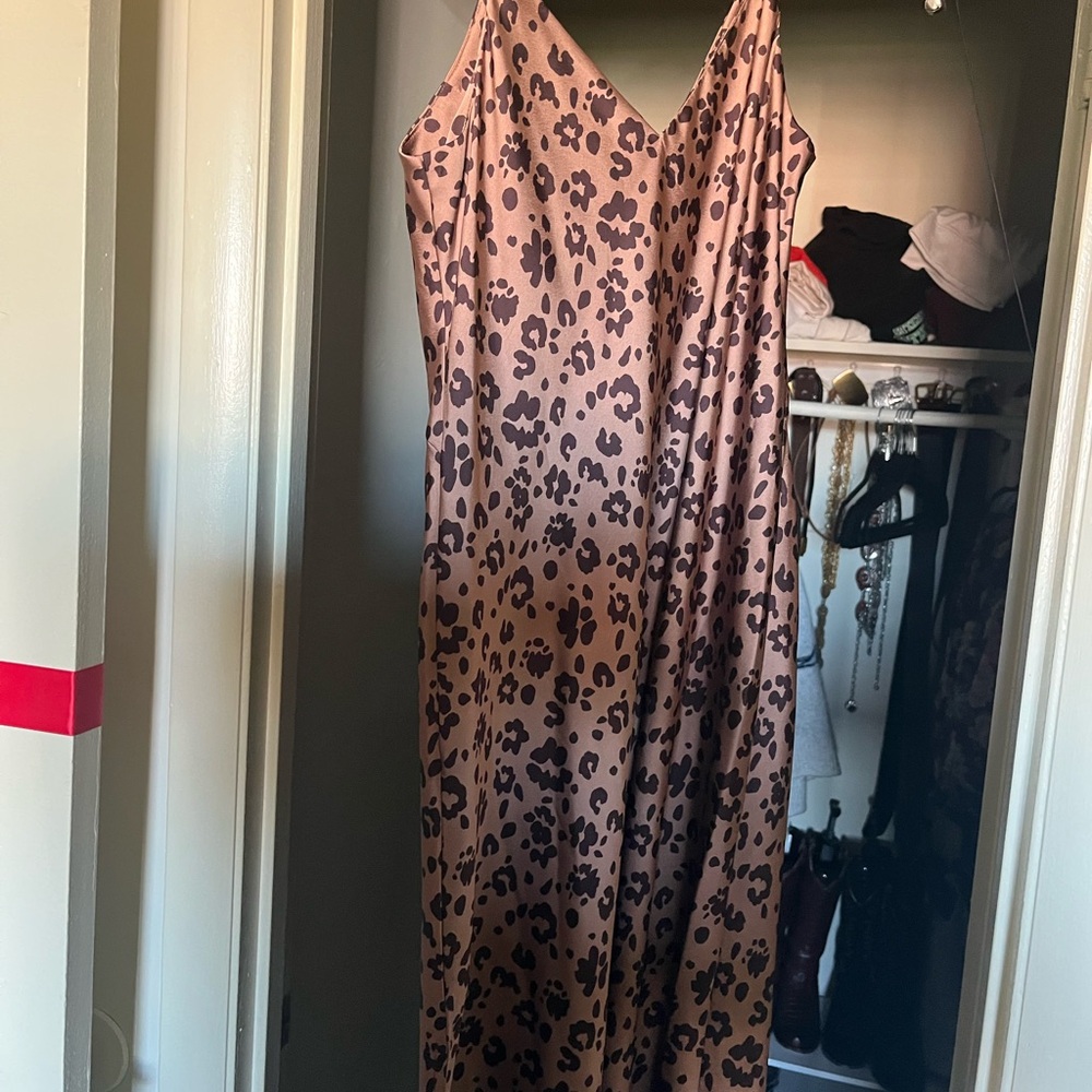 Tan Leopard Print Maxi Dress - Picture 4 of 4